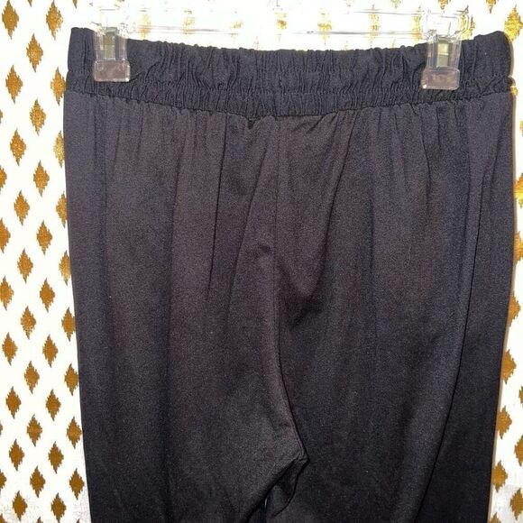 Black Comfy pants drawstring pajamas joggers size M - Picture 3 of 4